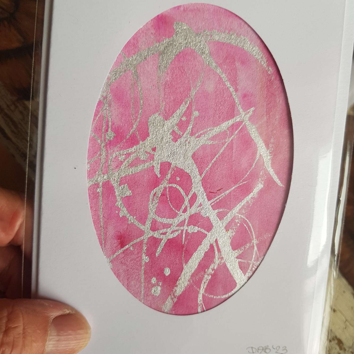 Handpainted cards pinks Handpainted cards pinks