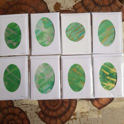 Handpainted cards greens