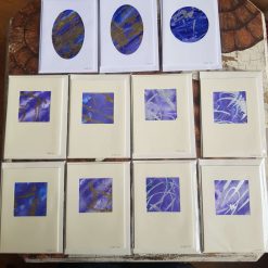 Handpainted cards purples