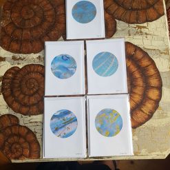 Handpainted cards pale blues