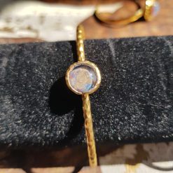 Dainty glass cabochon bangle