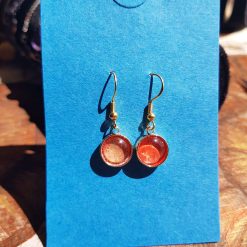Glass cabochons reds/blues/goldsEarrings