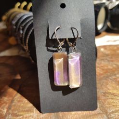Glass cabochons purple and gold Earrings