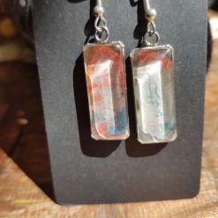 Glass cabochons  red blue & white Earrings