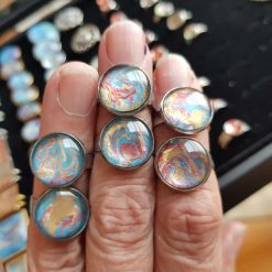 Magical marbled round Adjustable rings