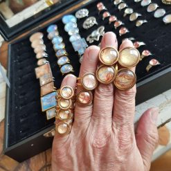 Magical marbled round Adjustable rings