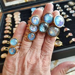Magical marbled round Adjustable rings
