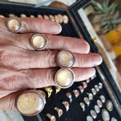 Magical marbled round Adjustable rings