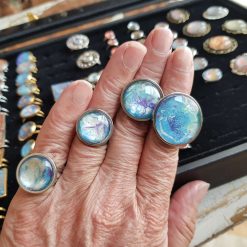 Magical marbled round Adjustable rings