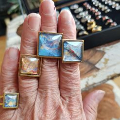 Magical Marbled Square Adjustable rings