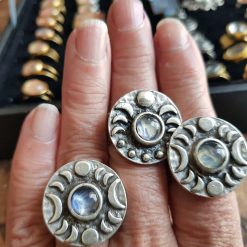 Silver plated moonphase Adjustable rings