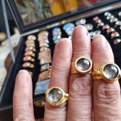 Adjustable rings blues & gold