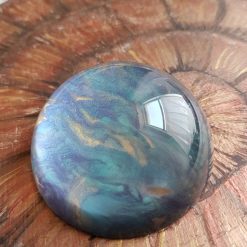 Large glass paperweight blue & gold