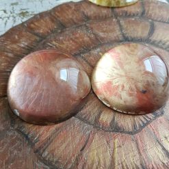 Large glass paperweight red & gold