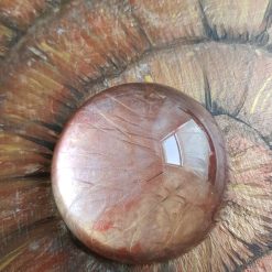 Large glass paperweight red & gold 1