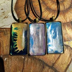 Chunky glass pendants bronze