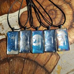 Chunky glass pendants silver