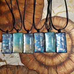 Chunky glass pendants pewter
