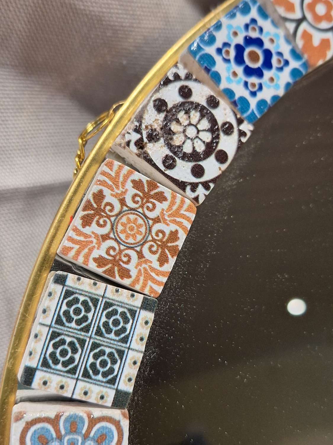 Mirror - gold and mosaic tiles Mirror - gold and mosaic tiles