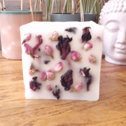 Plant Pot Holder White Wax Square Container With Dried Flower Decoration