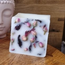 Wax Vase Small Square Container White With Dried Flower Decoration