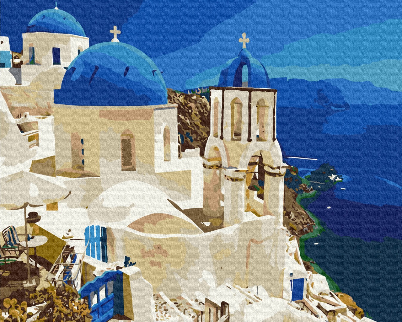 Santorini View Painting by Numbers Set Santorini View Painting by Numbers Set
