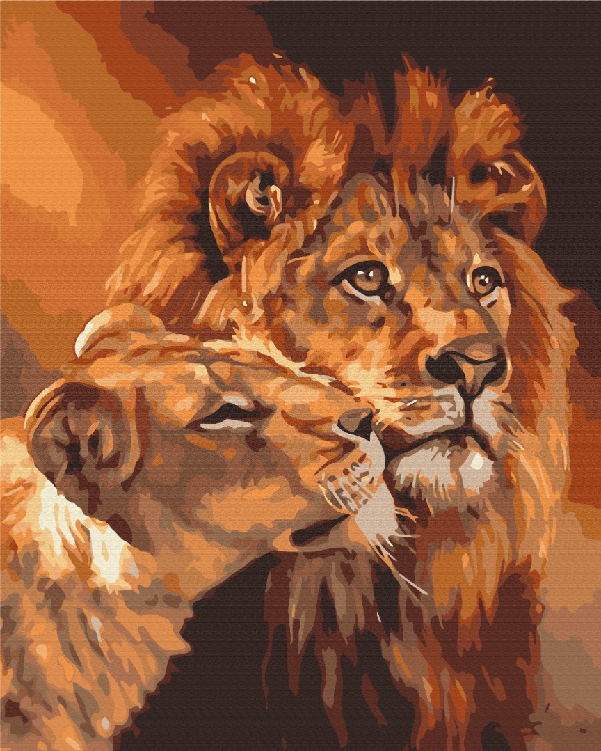 Lion Love Painting by Numbers set Lion Love Painting by Numbers set