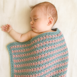 Baby/Pram Blanket - Pink/Blue