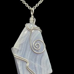 Blue Lace Agate Pendant #2