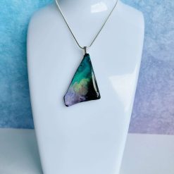 Pendant - Sea Blue/Mauve Sea Glass