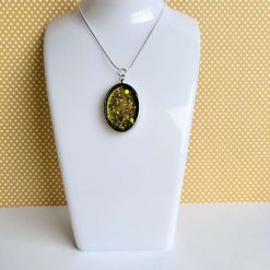 Pendant - Gold Sparkle Oval