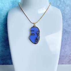 Pendant - Head Purple Glitter