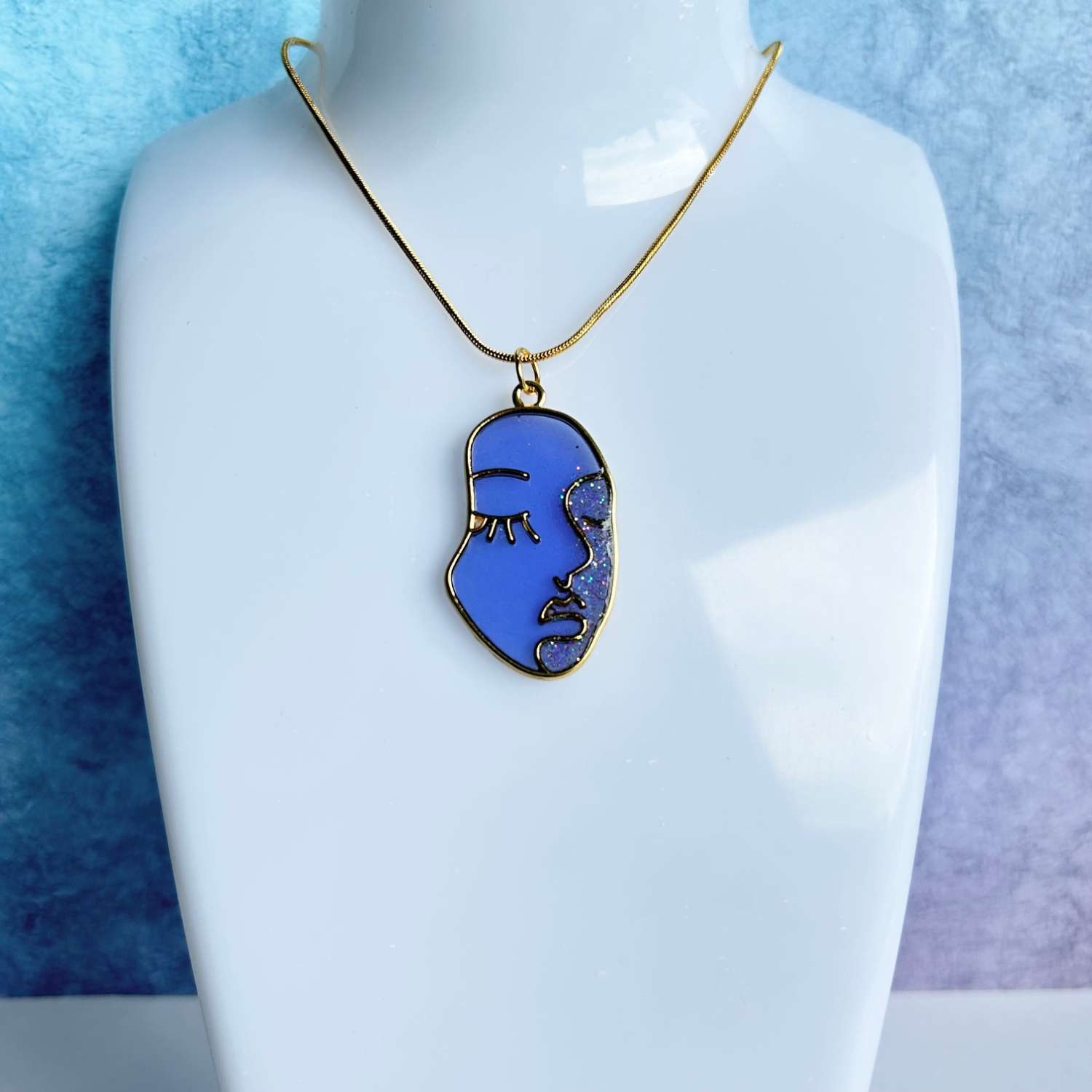 Pendant - Head Purple Glitter Pendant - Head Purple Glitter