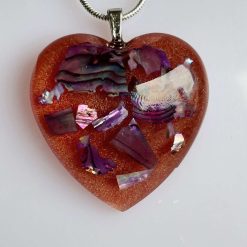 Pendant - Mauve Shell Heart 2