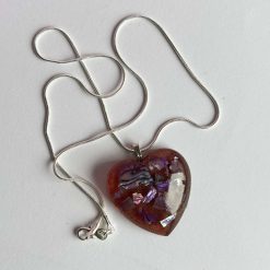 Pendant - Mauve Shell Heart 3