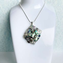 Pendant - Blue/Silver Foil Iridescent