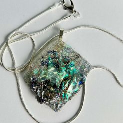 Pendant - Blue/Silver Foil Iridescent 3 Pendant - Blue/Silver Foil Iridescent 4