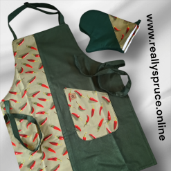 Adult Apron green with chilli