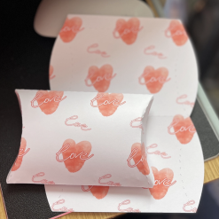 B - Set Of Ten Pillow Boxes LOVE DESIGN - 7x5 x 1.5cm