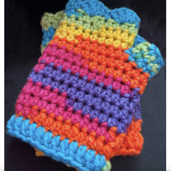 C - Rainbow Fingerless Mittens With Thumb.