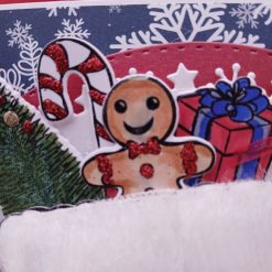 Luxury Handmade Christmas Card - Santa boots & Snowflake background, in reds and blue - To My Wonderful Mum & Dad at Christmas 1