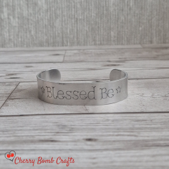 Blessed Be engraved cuff bangle
