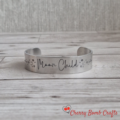 Moon Child engraved cuff bangle