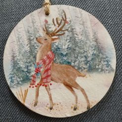 Wooden Hanging Decoration.  Christmas Deer/Stag