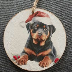 Wooden Hanging Decoration.  Christmas Dog