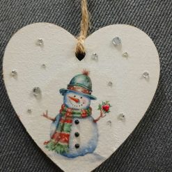 Wooden Hanging Decoration.  Christmas Snowman
