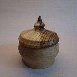 Beech wood pot with ash lid.