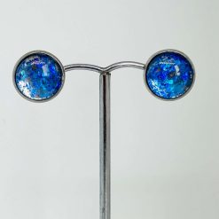 Ear Studs - Blue Holo - 12mm 3 Ear Studs - Blue Holo - 12mm 4