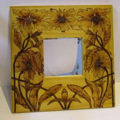 Hand Decorated MALMA wooden Mirror flowers