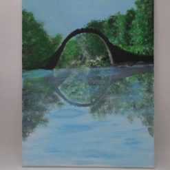 Acrlic art "Bridge over the lake"